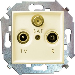 Розетка телевизионная одиночная TV/R/SAT 1-м СП Simon15 винт. зажим механизм бел. Simon 1591466-030