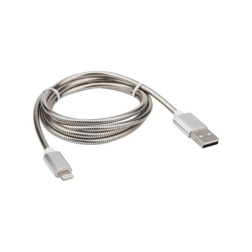 18-4247 Rexant | Кабель USB для iPhone 5/6/7 моделей шнур в металлической оплетке серебристый