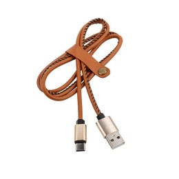18-1897 Rexant | Кабель USB-Type-C 2А 1м коричневая кожаная оплетка