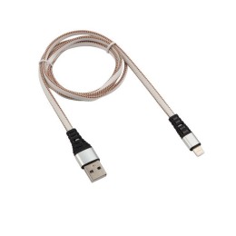 18-7056 Rexant | Кабель USB-Lightning 2.4А 1м бел. нейлоновая оплетка