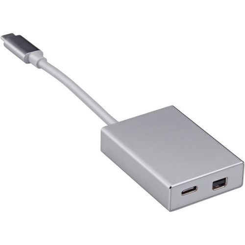 488059 BURO | Адаптер BHP USB Type-C (m) USB Type-C (f) miniDisplayPort (f) 0.1м серебр.