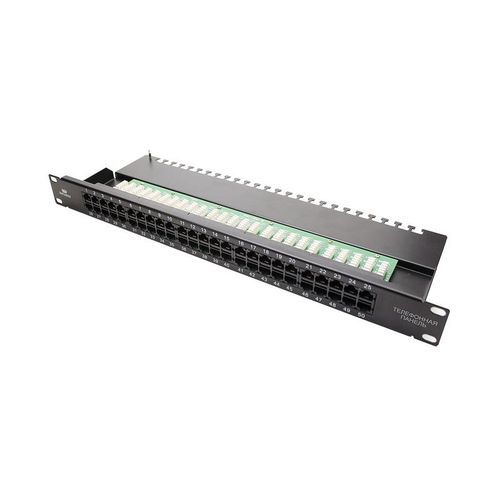 Патч-панель кат.3 UTP 19дюйм 1U 50хRJ45 USOC 2 пары черн. Datarex DR-4071