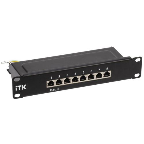 PP08-1UC06S-D05-10 ITK | Патч-панель 1U кат.6 STP 8 портов 10" Dual IDC