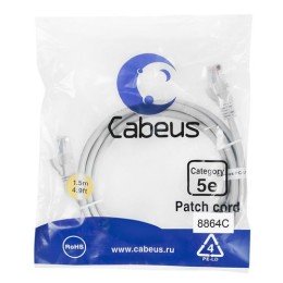 8864c Cabeus | Патч-корд кат.5E U/UTP неэкранир. 2хRJ45/8p8c LSZH PC-UTP-RJ45-Cat.5e-1.5m-LSZH 1.5м сер.