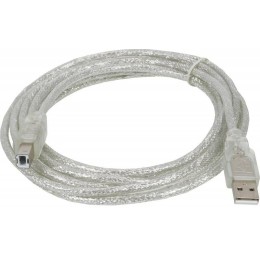Кабель USB A(m) USB B(m) 3м прозр. NINGBO 841867