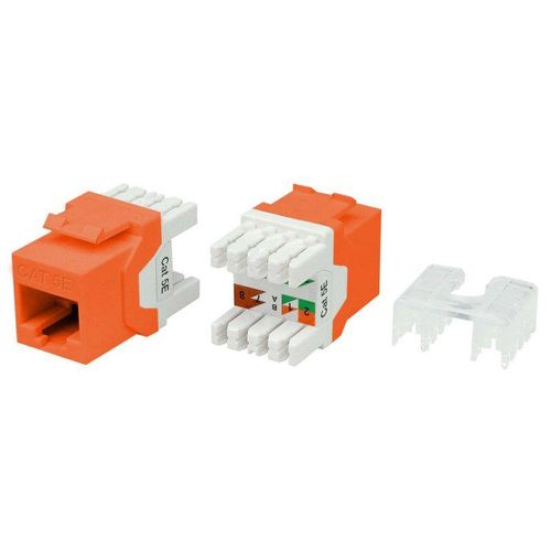 432636 Hyperline | Вставка Keystone Jack RJ45 (8P8C) кат.5E 180град. KJ8-8P8C-C5e-180-OR оранж.