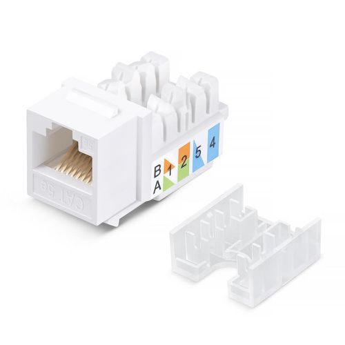 10100c Cabeus | Вставка Keystone Jack RJ45 кат.5E KJ-RJ45-Cat.5e-90-SW заделка 110 со стяжкой бел.