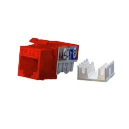 432661 Hyperline | Вставка Keystone Jack RJ45 (8P8C) кат.6 KJ9-8P8C-C6-90-RD красн.