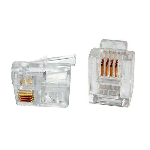 49379 Hyperline | Разъем PLUG-6P4C-P-C2-100 телеф. RJ12 (6P4C) (3/3микродюйма)