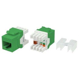 432646 Hyperline | Вставка Keystone Jack RJ45 (8P8C) кат.6A (10G) 180град. KJ8-8P8C-C6A-180-GN зел.