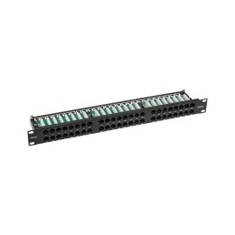 02-0033 Rexant | Панель коммутационная высокой плотности с кабельными органайзерами 19дюйм 1U 48 портов U/UTP RJ-45 CAT 5e PRO
