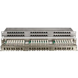 420642 Hyperline | Патч-панель PPHD-19-48-8P8C-C6-SH-110D высокой плотн. 19дюйм 1U 48 портов RJ-45 полн. экран кат.6 Dual IDC