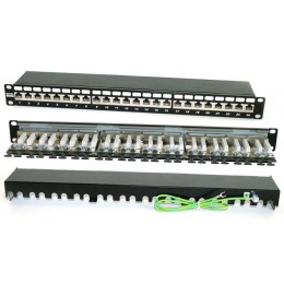 48584 Hyperline | Патч-панель 19дюйм PP2-19-24-8P8C-C6A-SH-110D 1U 24 порта RJ45 полн. экран. кат.6a Dual IDC