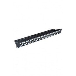 34542 Hyperline | Патч-панель модульная 19дюйм PPBL3-19-24S-RM 24 порта Flat Type 1U для модулей Keystone Jack с задн. каб. организ. (без модулей)