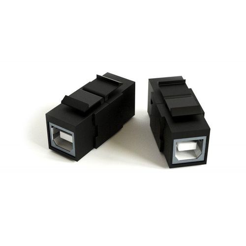 251217 Hyperline | Вставка KJ1-USB-B2-BK формата Keystone Jack с прох. адапт. USB 2.0 (Type B) ROHS черн.