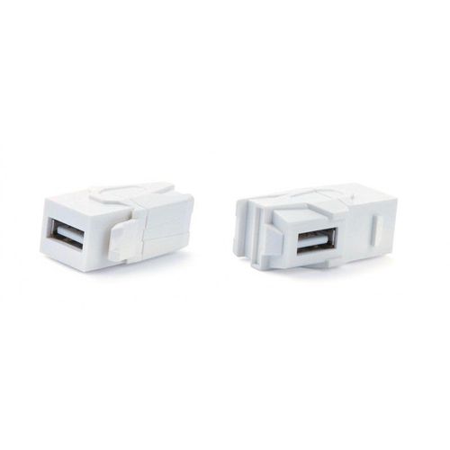 247404 Hyperline | Вставка KJ1-USB-VA3-WH формата Keystone Jack с прох. адапт. USB 3.0 (Type A) 90 градусов ROHS бел.