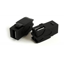 251218 Hyperline | Вставка KJ1-USB-VA2-BK формата Keystone Jack с прох. адапт. USB 2.0 (Type A) 90 градусов ROHS черн.
