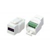 251290 Hyperline | Вставка KJ1-USB-A2-SCRW-WH формата Keystone Jack USB 2.0 (Type A) под винт ROHS бел.