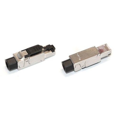 264779 Hyperline | Разъем PLUF-8P8C-S-C6A-SH RJ45 (8P8C) под витую пару полевая заделка кат.6a экран. для ож кабеля (общ. dкабеля 6-8мм 23-26 AWG)