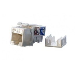 432594 Hyperline | Вставка Keystone Jack RJ45 (8P8C) кат.6 KJ9-8P8C-C6-90-WH бел.