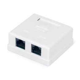 505216 WRline | Розетка компьютерная 2-м ОП WR-WS-8P8C-C5E-2 RJ45 кат.5E неэкранир. Dual IDC бел.