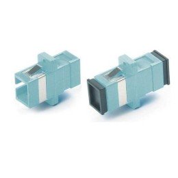 448017 Hyperline | Адаптер оптический проходной SC-SC MM (OM3) simplex корпус пластик.голубой (aqua) FA-P11Z-SC/SC-N/BK-AQ