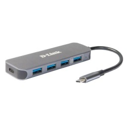 1861479 D-Link | Концентратор DUB-2340/A1A с 4 портами USB 3.0 (1 порт- режим быстрой зарядки) 1 порт- USB Type-C/PD 3.0 + разъем USB Type-C
