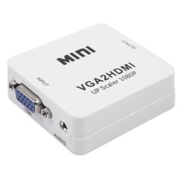17-6930 Rexant | Конвертер VGA + Стерео 3.5мм на HDMI пластик бел.