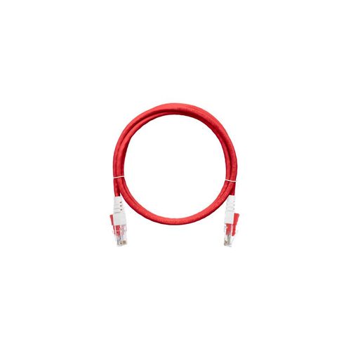 NMC-PC4UE55B-005-CS-RD NIKOMAX | Шнур коммутационный с замком U/UTP 4 пары кат.6 (Класс Е) 250МГц 2хRJ45/8P8C T568B мж BC (чистая медь) 24AWG (7х0195мм) LSZH нг(А)-HFLTx красн. 5м