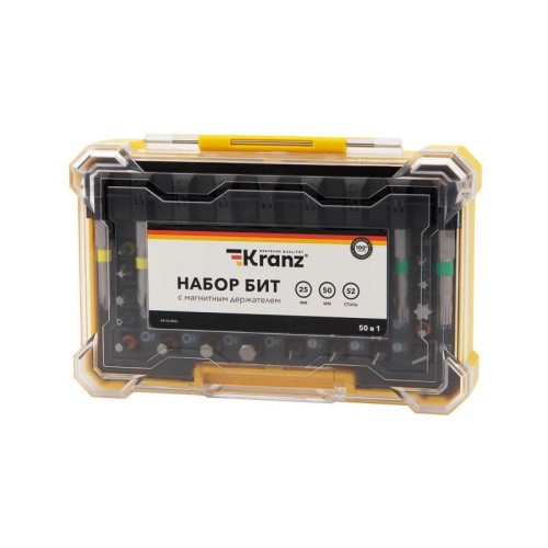 KR-92-0462 Kranz | Набор бит с магнитным держателем 25-50мм 49шт пластик. коробка