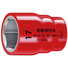 KN-983719 KNIPEX | Головка торцевая VDE 1000В DR 3/8дюйм шестигранная 19мм диэлектрическая