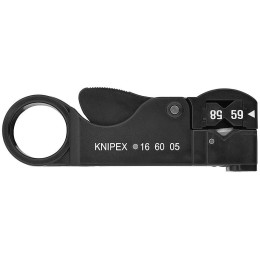 KN-166005SB KNIPEX | Стриппер для коаксиального кабеля для удаления наружной оболочки экрана и изоляции за один рабочий ход 3 ножа L-105мм
