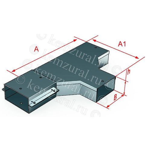 382 050504 54 КЭМЗ | Короб тройниковый СТ50х50 (1.2мм) УТ1.5 КЭМЗ 382