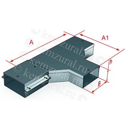 382 202005 54 КЭМЗ | Короб тройниковый СТ 200х200 УТ1.5 (S=1.5мм) КЭМЗ 382