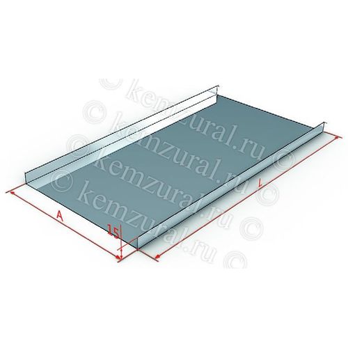 110 301125 19 КЭМЗ | Крышка для лотка прямого осн.300 1.5мм КЛ300 гор. оцинк. КЭМЗ 110