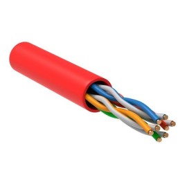 LC1-C5E04-124 ITK | Кабель витая пара U/UTP кат.5E 4х2х24AWG solid LSZH красн. (уп.305м)