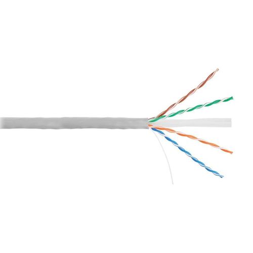 NKL 2140A-GY NIKOLAN | Кабель U/UTP кат.6 (класс E) 4 пары 24 AWG (0.53мм) тест по ISO/IEC 250МГц ож BC чистая медь внутр. PVC нг(А) сер. (уп.305м) NIKOLAN