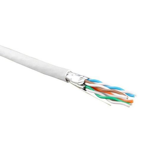 445094 Hyperline | Кабель витая пара экранир. U/FTP кат.6 4 пары 23 AWG ож solid каждая пара в фольге LSZH нг(А)-HF -20град.C-+60град.C гарантия: 15 лет компонентн. / 25 лет системн. UFTP4-C6-S23-IN-LSZH-WH-500 бел. (уп.500м)