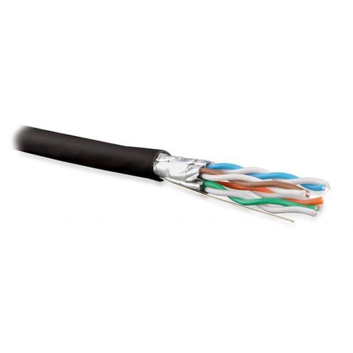 445104 Hyperline | Кабель витая пара U/FTP кат.6A (10GBE) 4 пары 23 AWG ож solid каждая пара в экране без общего экрана нг(А)-HF -20град.C-+60град.C UFTP4-C6A-S23-IN-LSZH-BK-500 черн. (уп.500м)