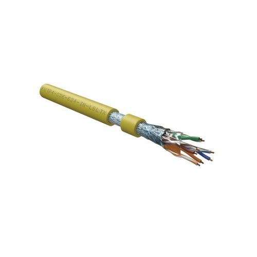 444608 Hyperline | Кабель витая пара F/UTP кат.5E 4 пары 24 AWG ож solid экран-фольга нг(А)-LSLTх внутр. FUTP4-C5E-S24-IN-LSLTх-YL-305 желт. (уп.305м)