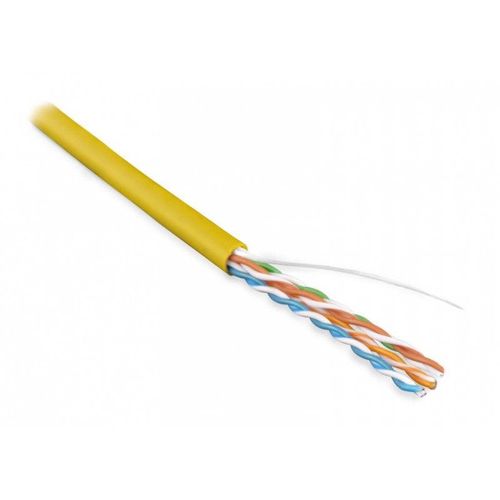 42014 Hyperline | Кабель витая пара U/UTP кат.5E 4 пары 24 AWG ож solid PVC -20град.C-+75град.C UUTP4-C5E-S24-IN-PVC-YL-305 желт. (уп.305м)