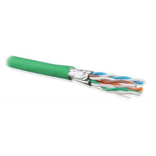 445116 Hyperline | Кабель витая пара U/FTP кат.6A (10GBE) 4 пары 23 AWG ож solid каждая пара в экране без общего экрана PVC UFTP4-C6A-S23-IN-PVC-GN-500 зел. (уп.500м)