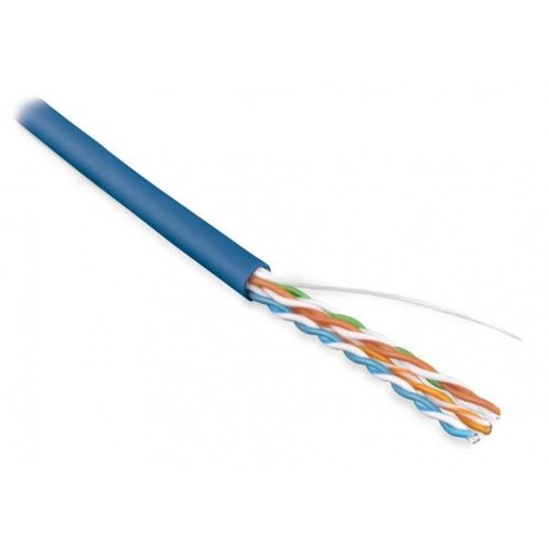 443600 Hyperline | Кабель витая пара неэкранир. U/UTP кат.5E 4 пары 24 AWG ож solid PVC -20град.C-+75град.C UUTP4-C5E-S24-IN-PVC-BL-100 гарантия: 15 лет компонентн. / 25 лет системн. син. (уп.100м)