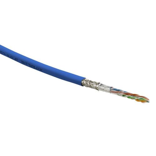 444628 Hyperline | Кабель витая пара SF/UTP кат.5E 4 пары 24 AWG ож solid экран-фольга + медн. оплетка LSZH -20град.C-+75град.C SFUTP4-C5E-S24-IN-LSZH-BL-305 гарантия: 15 лет компонентн. / 25 лет системн. син. (уп.305м)