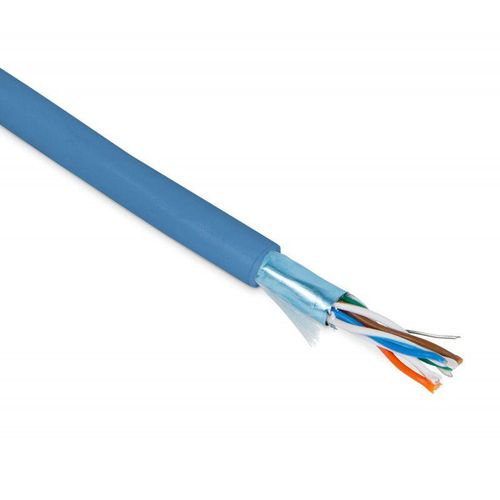 236279 Hyperline | Кабель витая пара экранир. F/UTP кат.5E 4 пары 26 AWG мж patch PVC FUTP4-C5E-P26-IN-P C-BL-305 (FTP4-C5E-PATCH-BL-305) син. (уп.305м)