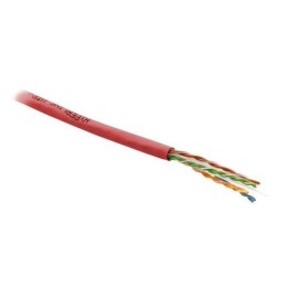 443524 Hyperline | Кабель витая пара неэкранир. U/UTP кат.6 4 пары 23 AWG ож solid с разделит. PVC-20град.C-+75град.C гарантия: 15 лет компонентн. / 25 лет системн. UUTP4-C6-S23-IN-PVC-RD-305 красн. (уп.305м)