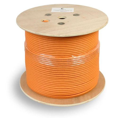 7639c Cabeus | Кабель витая пара S/FTP кат.7a 4х2х23AWG solid LSZH нг(А)-HF SSTP-4P-Cat.7a-SOLID-IN-LSZH оранж. (уп.305м)