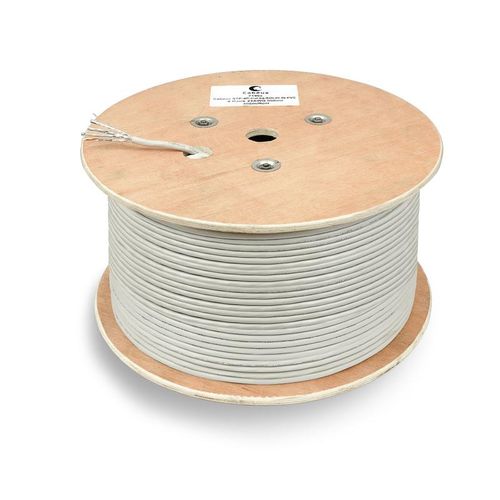 7196c Cabeus | Кабель витая пара U/FTP кат.6a 4х2х23AWG solid PVC нг(А)-LS STP-4P-Cat.6a-SOLID-IN-PVC сер. (уп.305м)