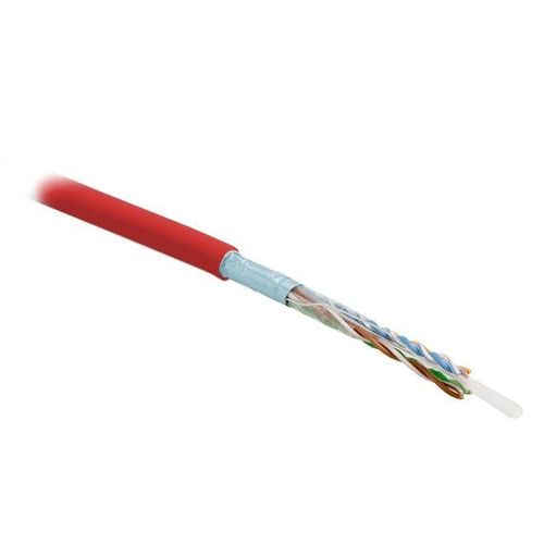 444624 Hyperline | Кабель витая пара экранир. F/UTP кат.5E 4 пары 24 AWG ож solid экран-фольга PVC -20град.C-+75град.C FUTP4-C5E-S24-IN-PVC-RD-305 гарантия: 15 лет компонентн. / 25 лет системн. красн. (уп.305м)