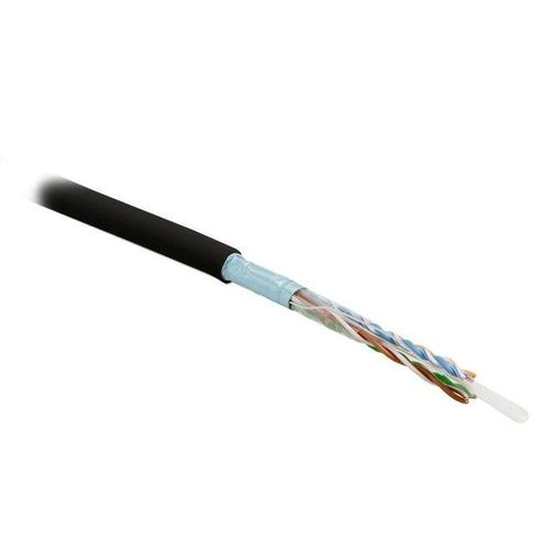 444620 Hyperline | Кабель витая пара экранир. F/UTP кат.5E 4 пары 24 AWG ож solid экран-фольга PVC -20град.C-+75град.C FUTP4-C5E-S24-IN-PVC-BK-305 гарантия: 15 лет компонентн. / 25 лет системн. черн. (уп.305м)